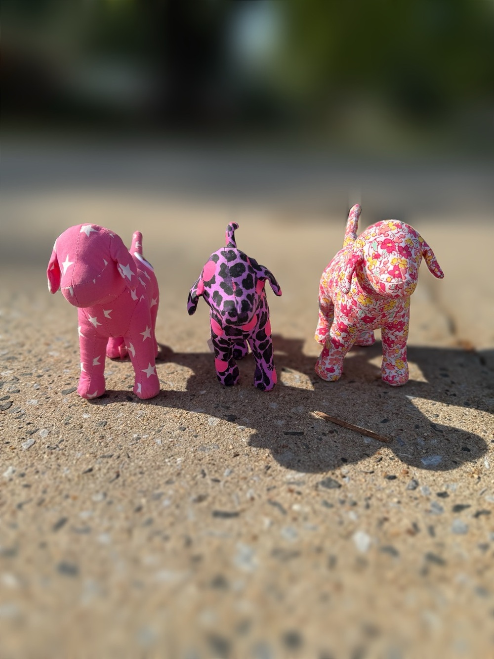 PINK Victoria's Secret Assorted Patterned Plush Puppy Trio
